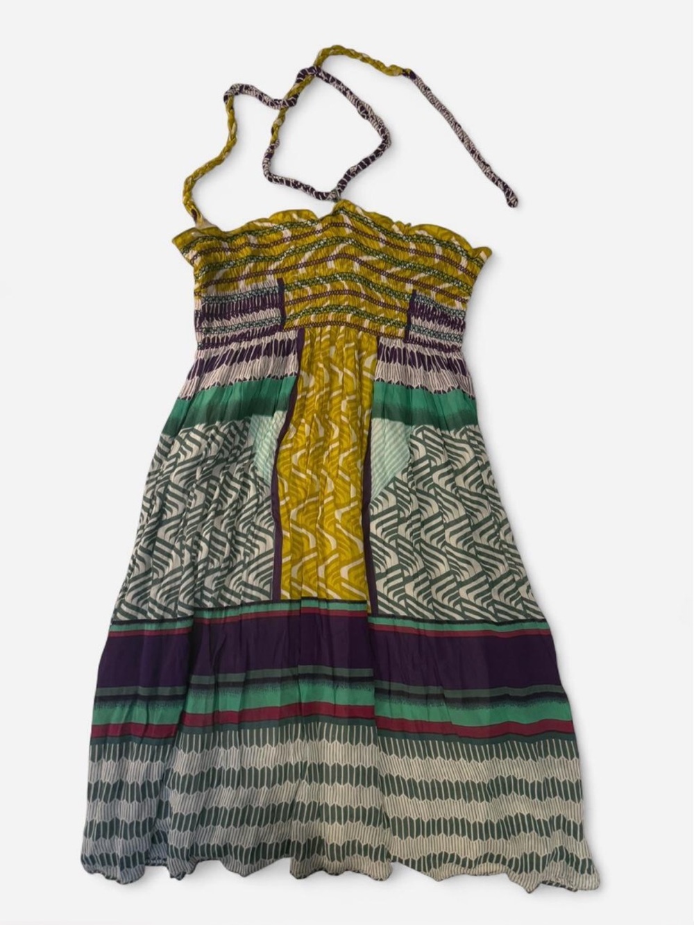 Derhy Smocked Halter Sundress